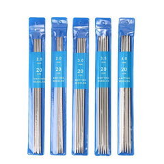 5pc Stainless Steel Needles Kit 2.0-4.0mm Double Ended Beginner Knit