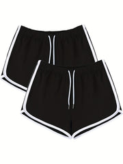 Contrast Binding Sports Running Shorts Gym Yoga Shorts Women's Activewear