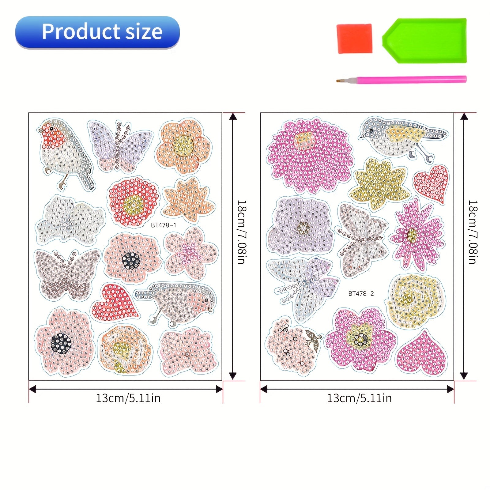Cartoon Birds Diamond Decals For Kids - Christmas Theme Diamond Painting Kits