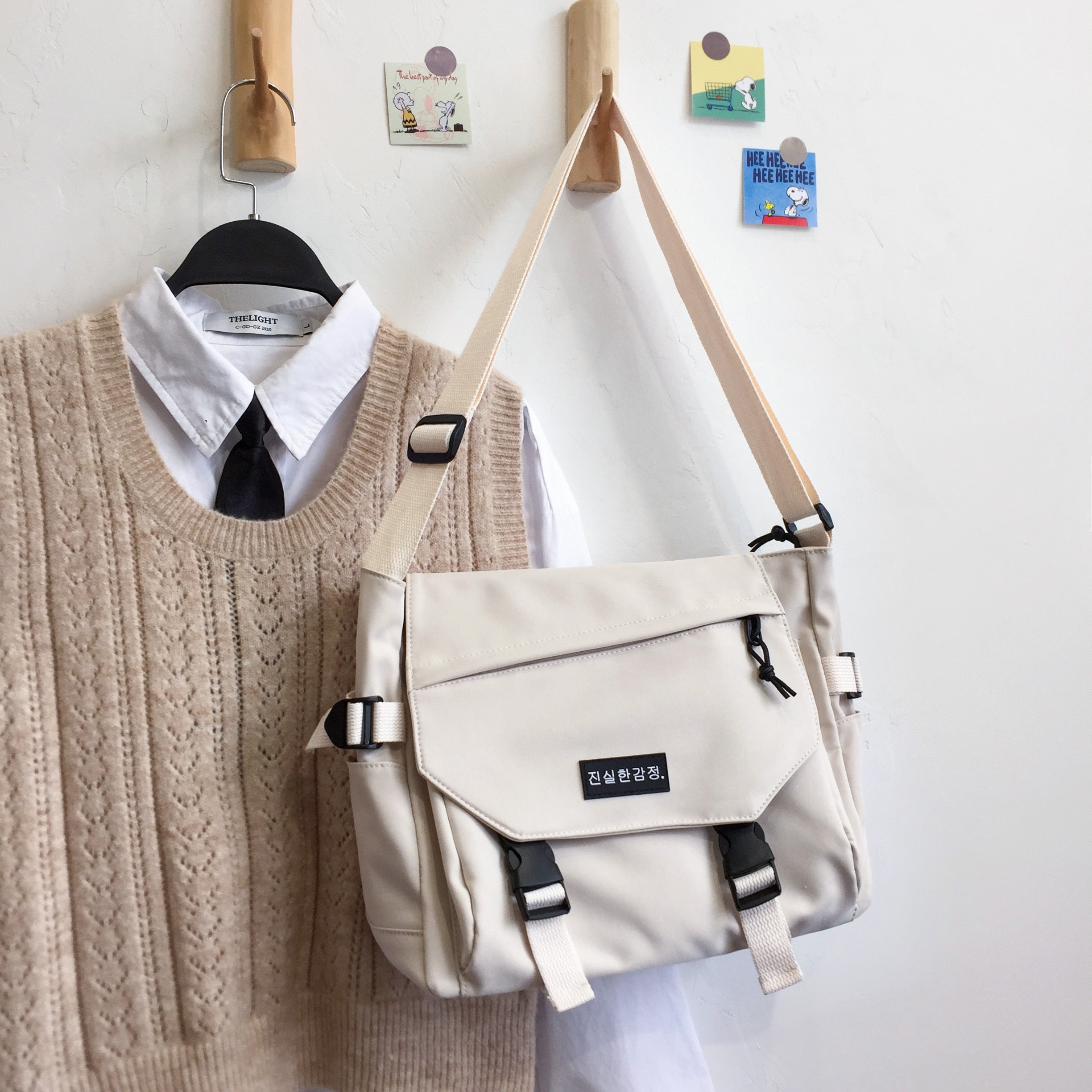 Minimalist Casual Messenger Shoulder Bag Solid Flap Bag