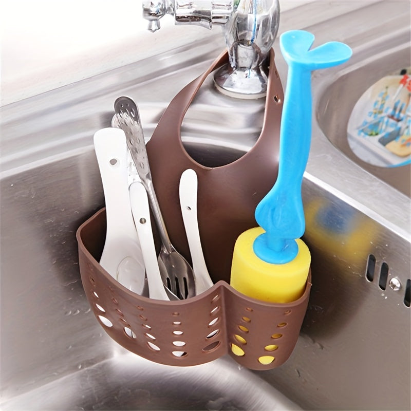Adjustable Silicone Sponge Storage Basket for Kitchen Sink