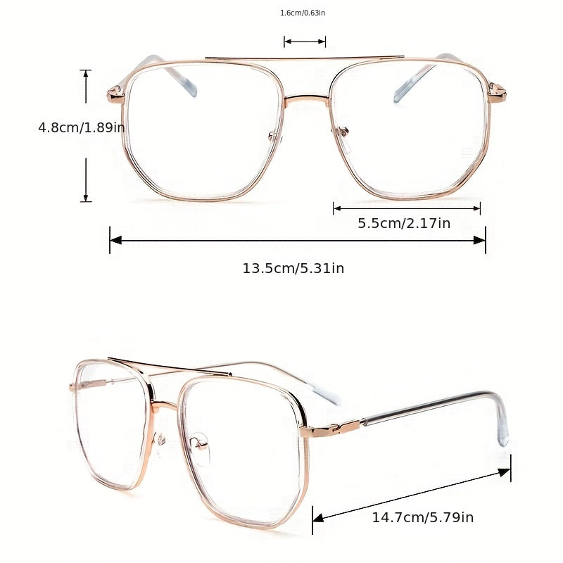 Clear Lens Glasses Top Bar Eyeglasses Square Frame For Women Men