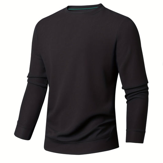 Men's Crew Neck Knit Sweatshirt Pullover Solid Tops