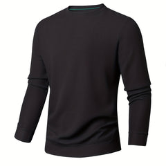 Men's Crew Neck Knit Sweatshirt Pullover Solid Tops