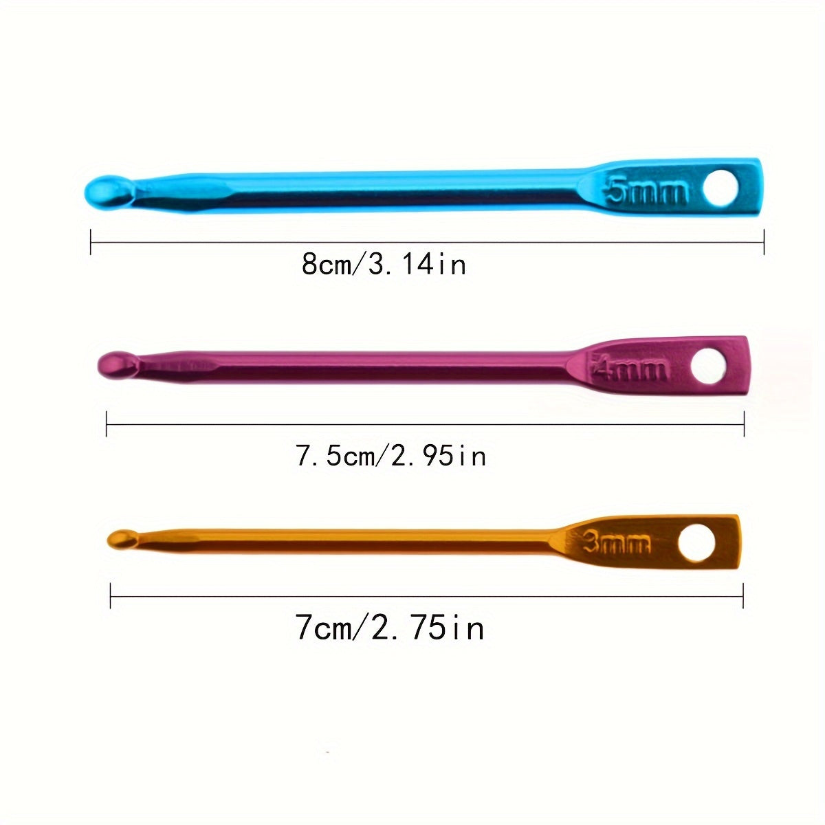 3pcs Mini Keychain Crochet Woolen Thread Weaving Tool