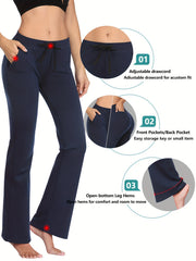 Flared Trousers With Pockets for Fitness Yoga Running