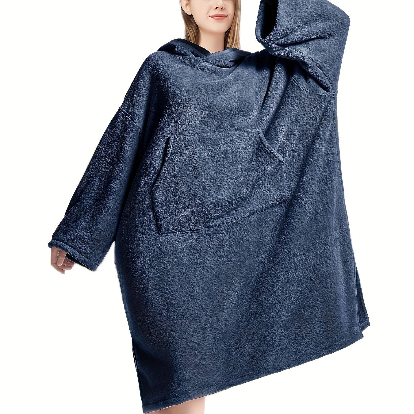 Cozy Hooded Night Robe with Pockets Women's Sleepwear