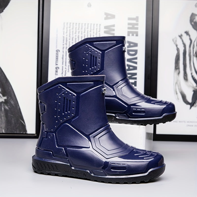 Women's Dark Rain Boots Anti skid & Waterproof Slip On Shoes