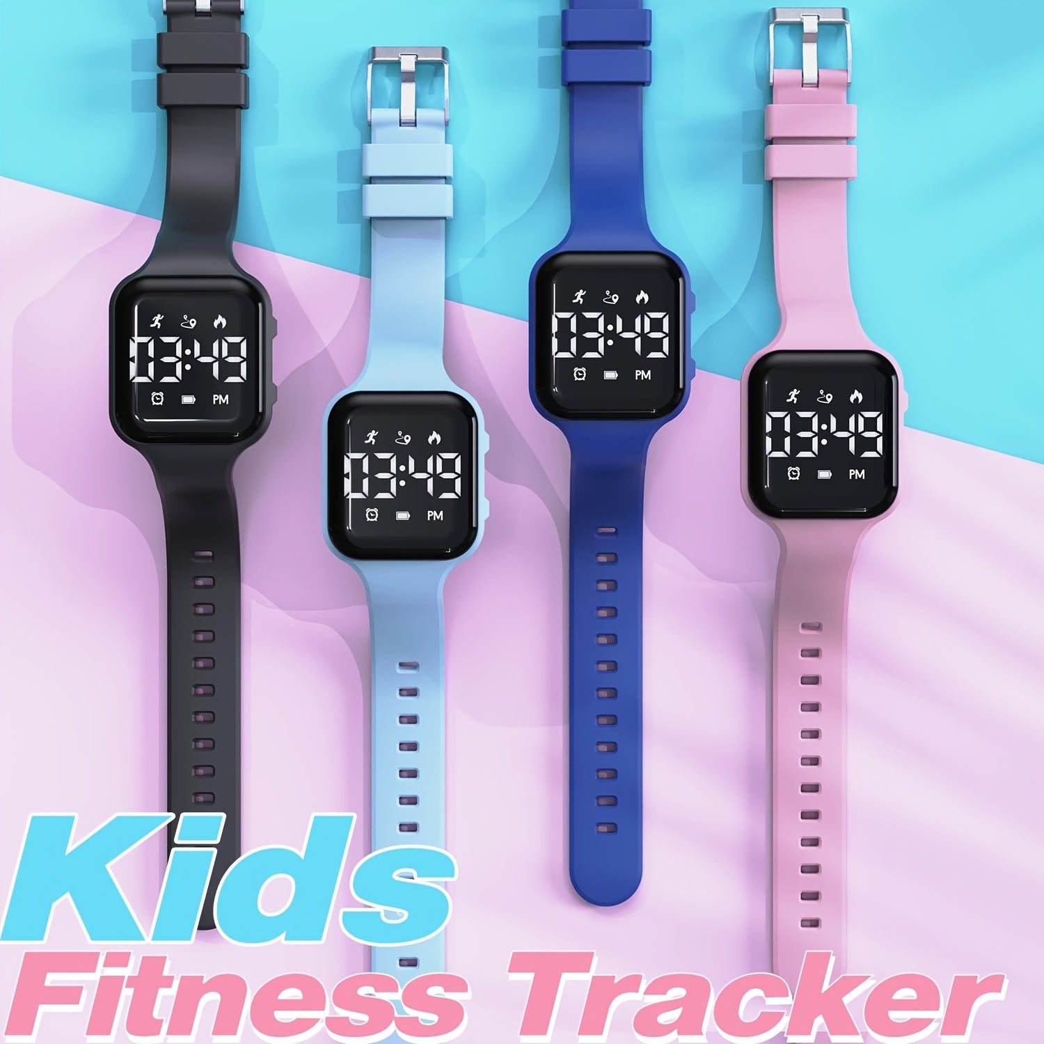 LED Digital Pedometer Tracker Activity Watch for Kids
