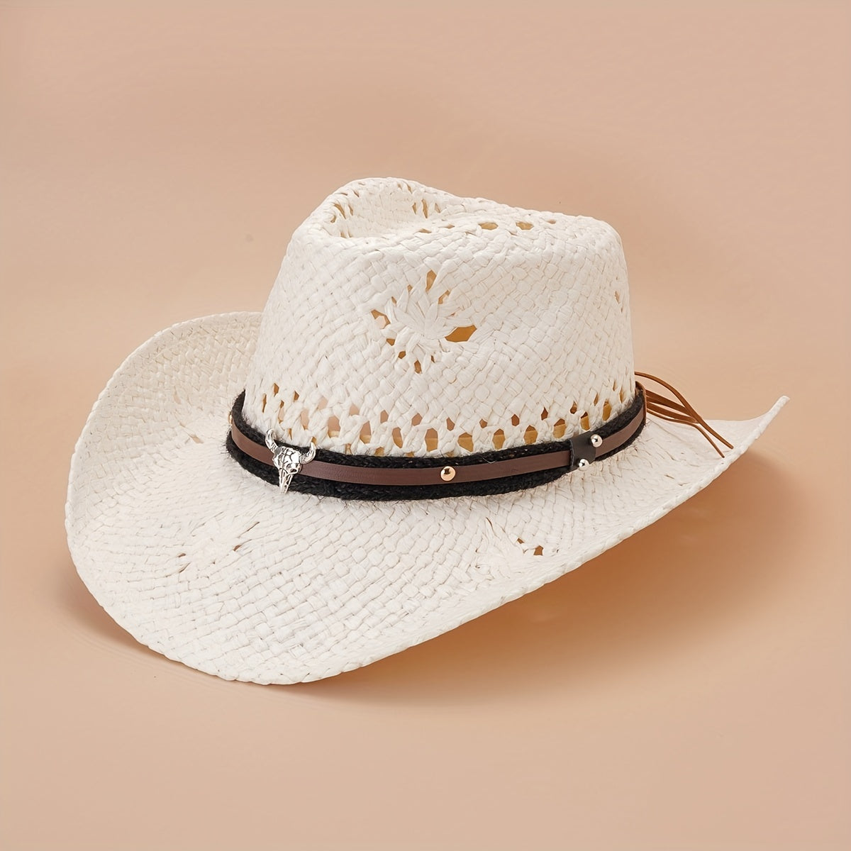 Vintage Western Hollow Straw Sun Hat Jazz Fedora Cap Cowgirl Hats
