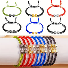 Handwoven Dumbbell Bracelet Alloy Barbell Bracelet
