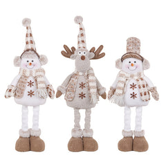 Christmas Snowman Telescopic Doll Knitted Elk Doll Window Scene Arrangement