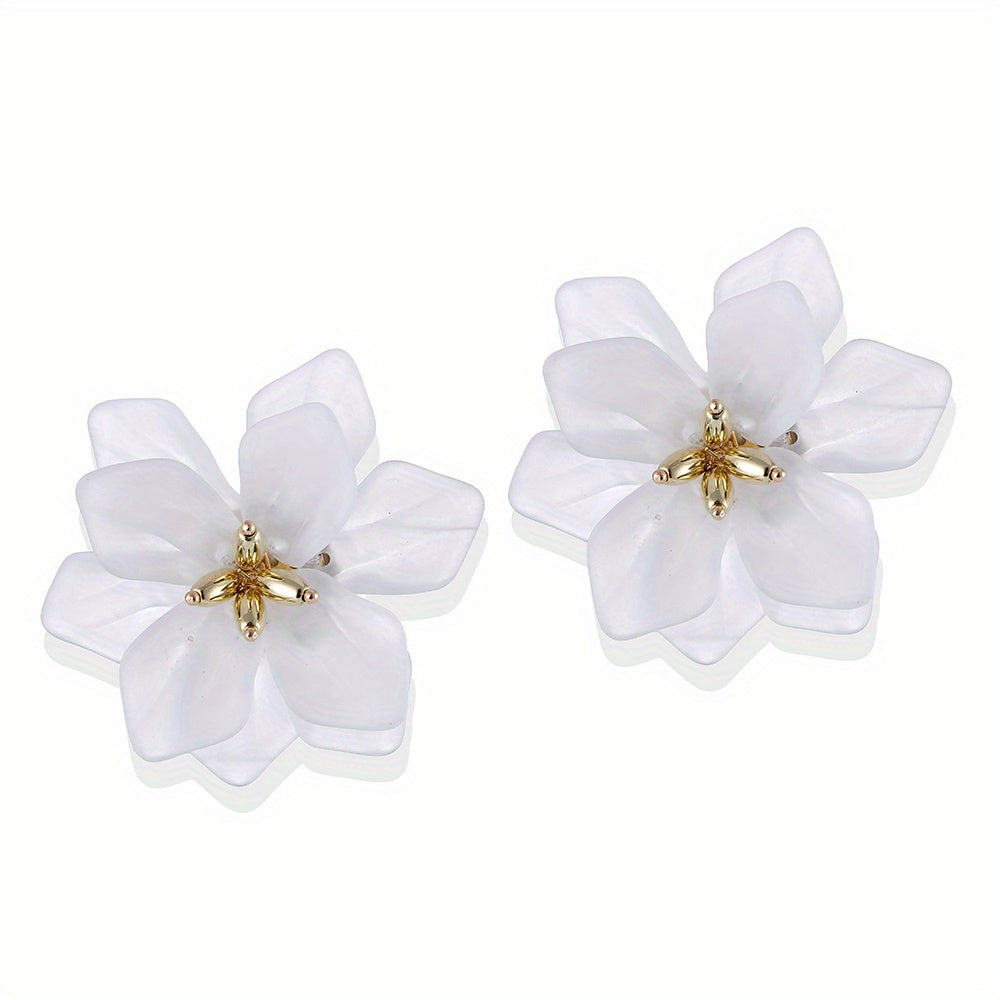 Colorful Flower Dangle Earrings - Gift for Women