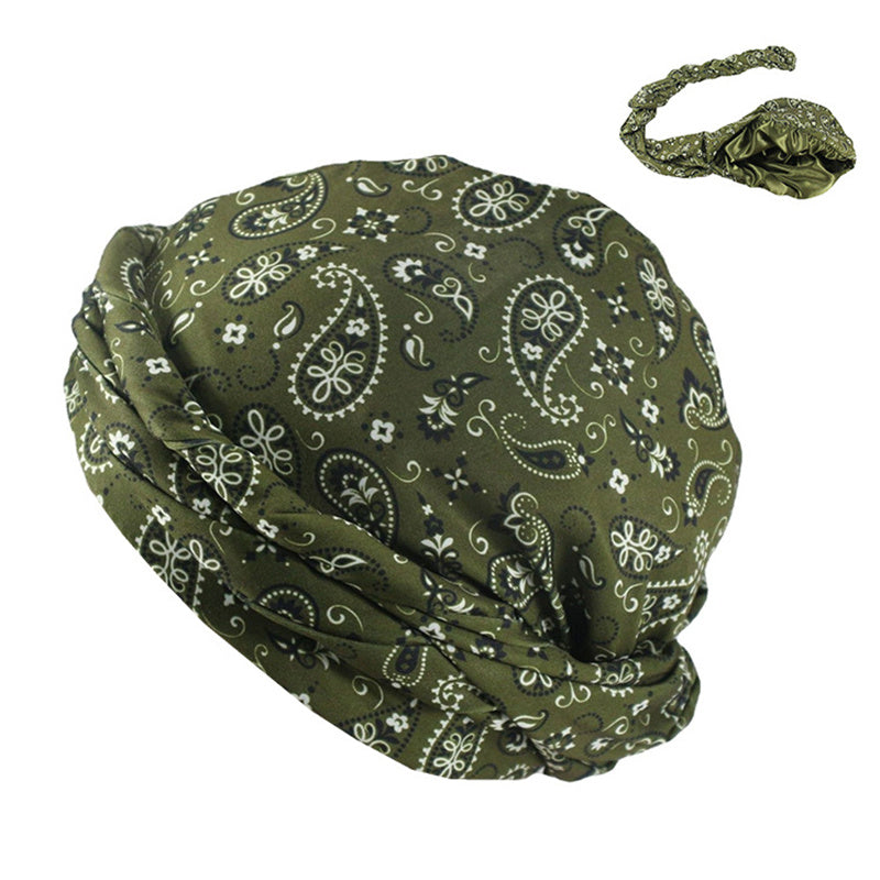 Ethnic Style Double Layer Headscarf Hat Soft And Comfortable