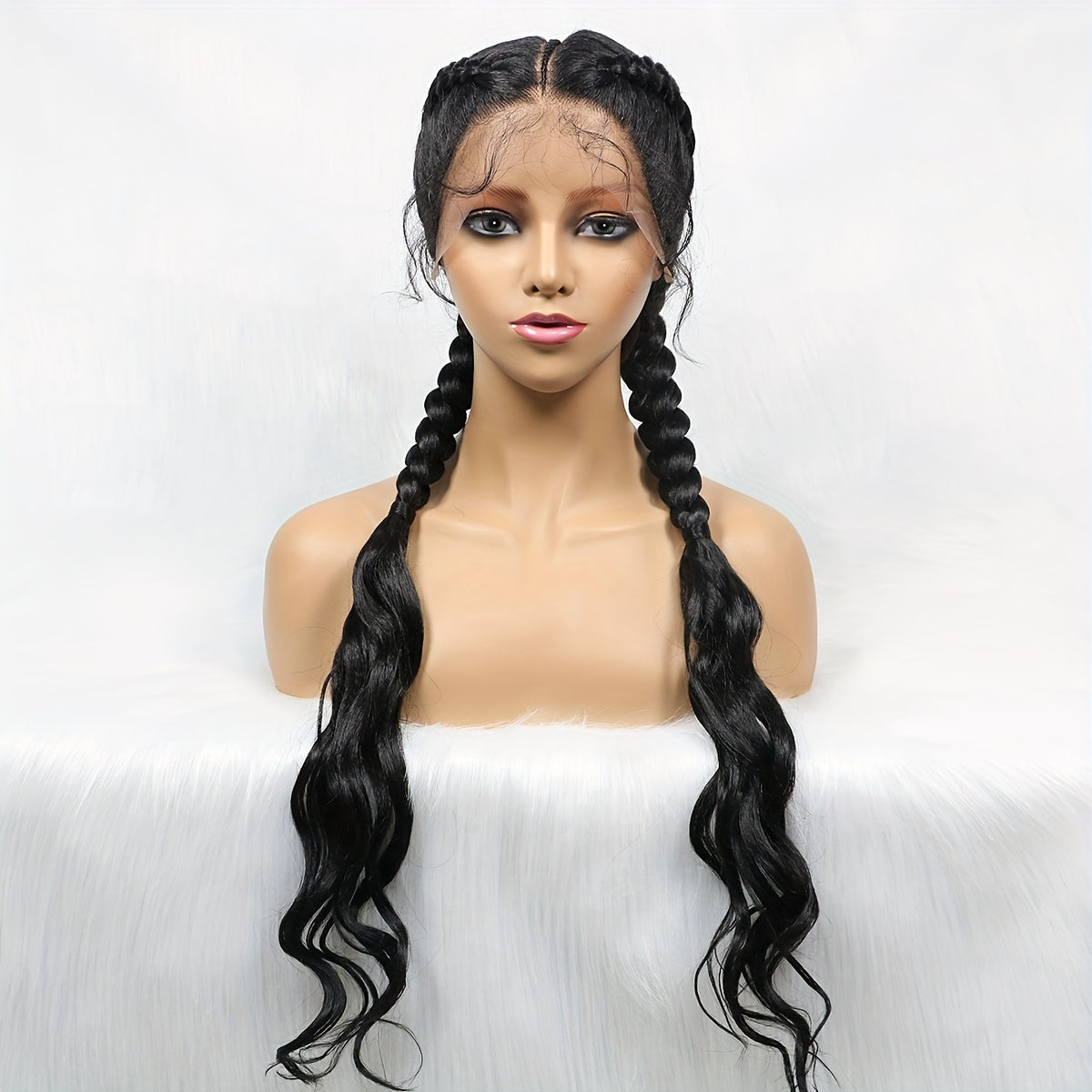 12 Cm Synthetic Cornrow Braided Wigs Lace Front Wigs With Baby Hair