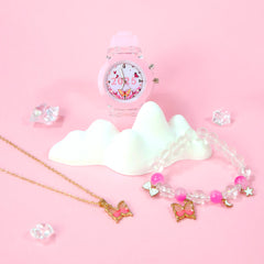 3pcs Girls' Quartz Watch Bracelet Set European Style LED Glow in the Dark