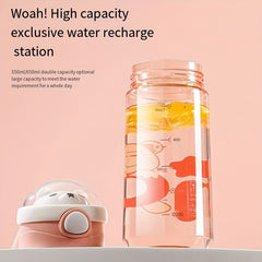 550ml 650ml Leakproof Water Bottle Plastic Straw Cup for Outdoor Fitness Travel