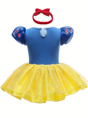 Baby Girl's Bowtie Tulle Tutu Mesh Puff Sleeve Princess Dress