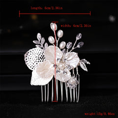Flower Rhinestone Faux Pearl Hair Comb Hairpin Party Favor Decorations