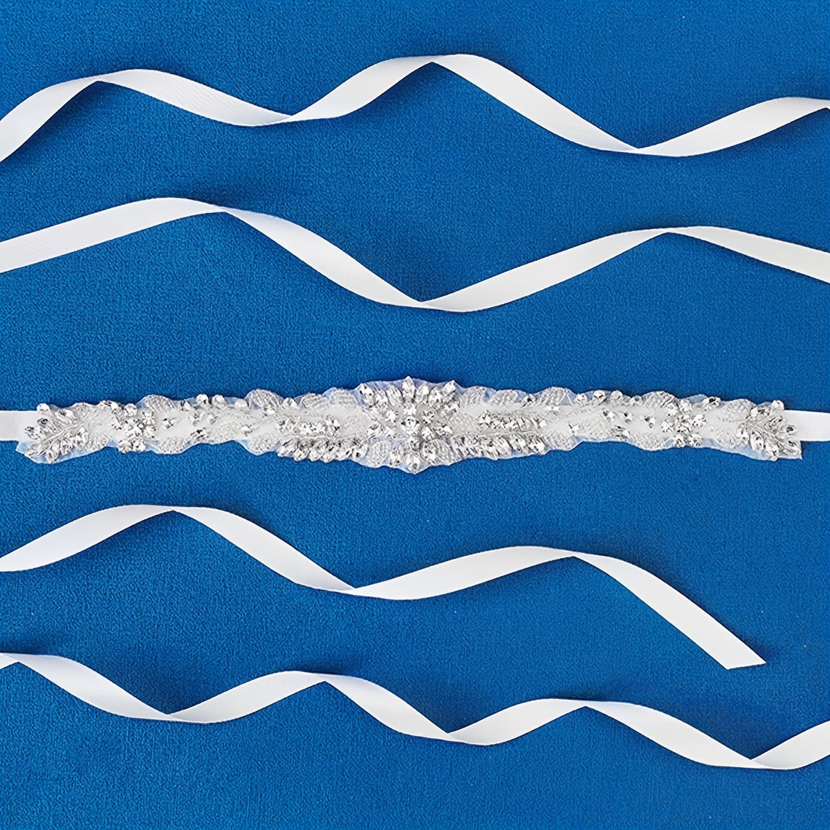 Bride Wedding Rhinestone Waist Band Satin Belt