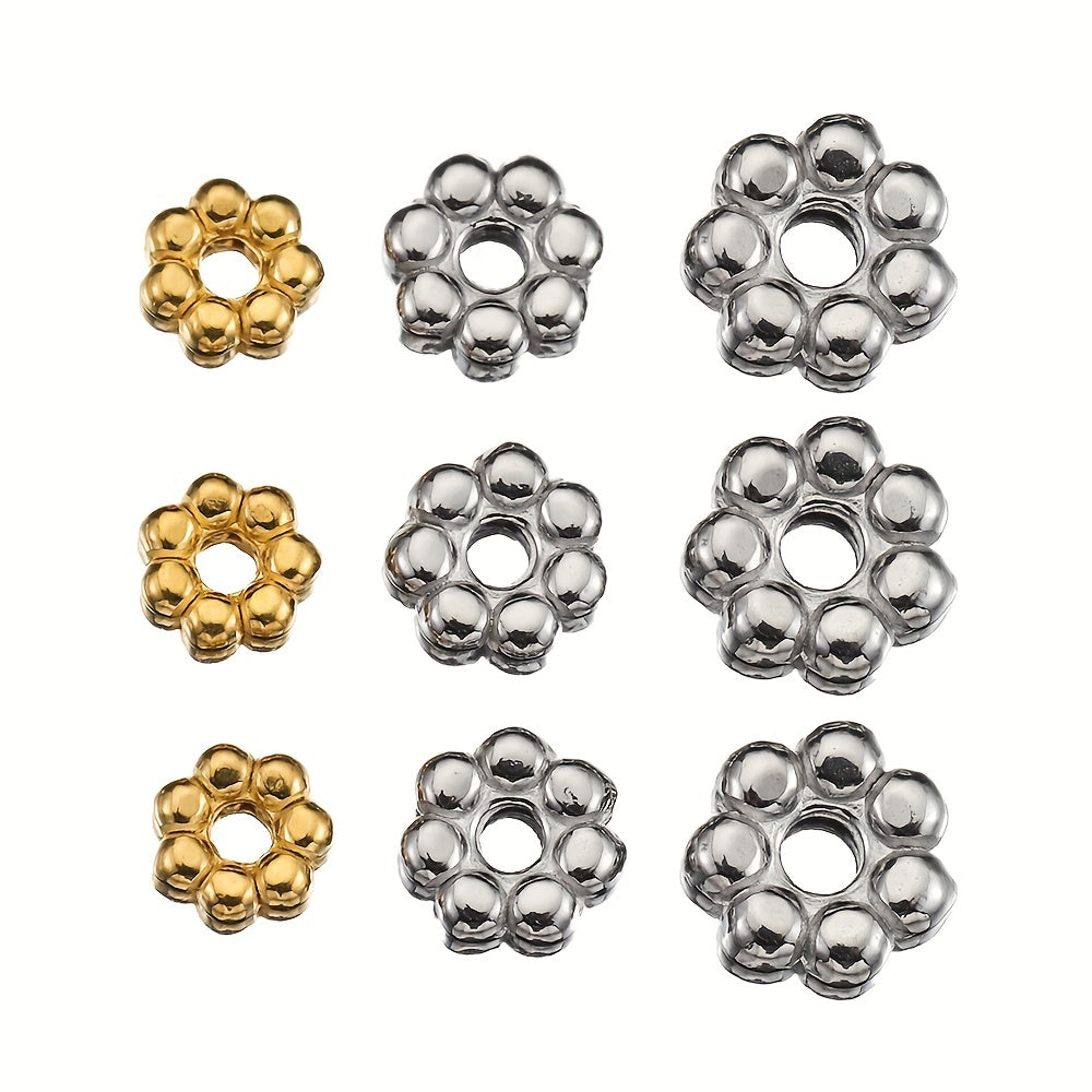 50pcs Golden Daisy Spacer Beads Charms for DIY Jewelry Making