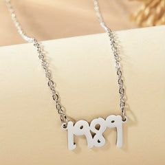 Lucky Number 1989 Charm Necklace Year Number Charm Necklace Clavicle Chain