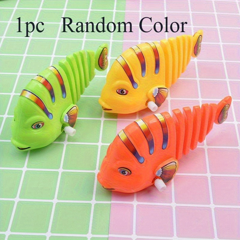 3pcs Wind Up Swinging Cartoon Fish Toy - 360 Rotating Spring Swing Fish