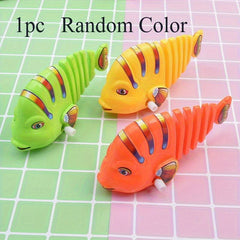 3pcs Wind Up Swinging Cartoon Fish Toy - 360 Rotating Spring Swing Fish