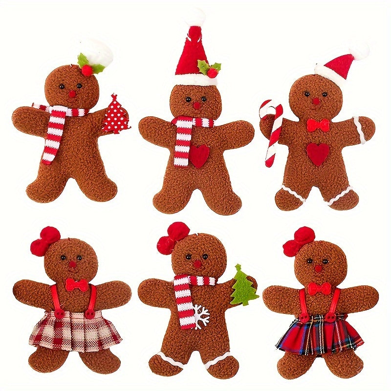 3pcs Gingerbread Man Pillow Christmas Tree Accessories Pendant