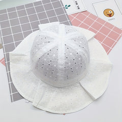 Baby Polka Dot And Flowers Graphic Cotton Bucket Hat Sun Protection