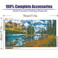 DIY Large Mountain Lake Full Round Drill Crystal Rhinestone Embroidery