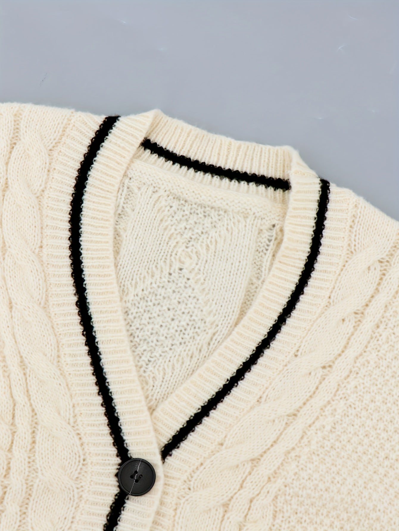 Stripe & Star Print Button Up Long Sleeve Cardigan