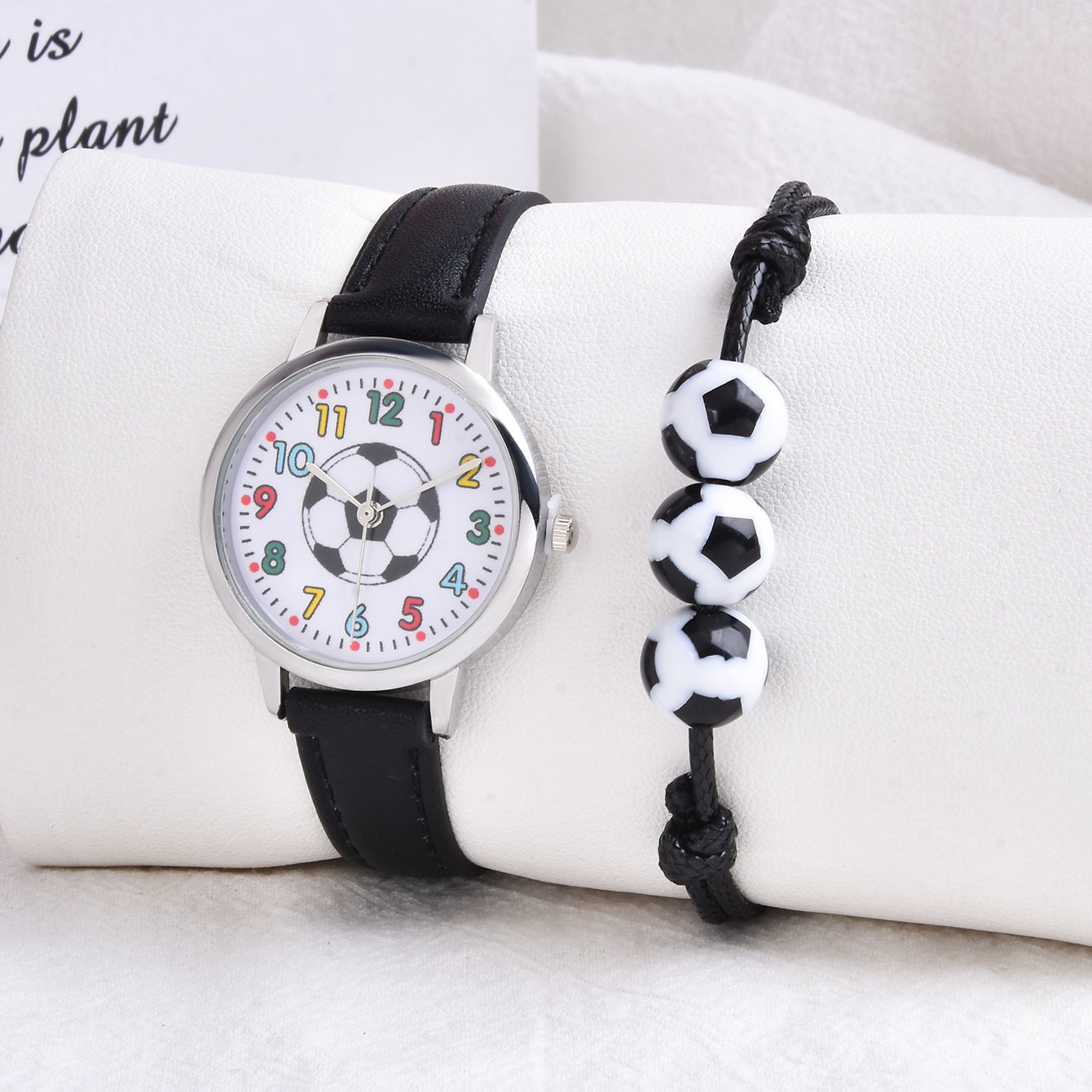 Kids Boys Football Watch Bracelet Set