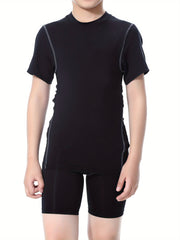 Boy's Sports Quick Dry T-shirt & Shorts Set for Running Basketball