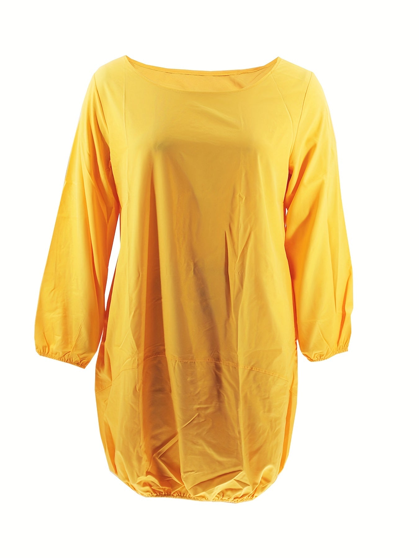 Casual Long Sleeve Round Neck Dress with Pockets