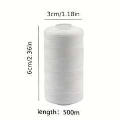2pcs 500m Polyester Sewing Thread Set, Strong & Durable, for Hand Machines