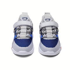 Boy's Knit Running Shoes Hook And Loop Fastener Soft Sole Sneakers