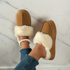Women's Fluffy Furry Platform Slippers Warm Cozy Plush Shoes