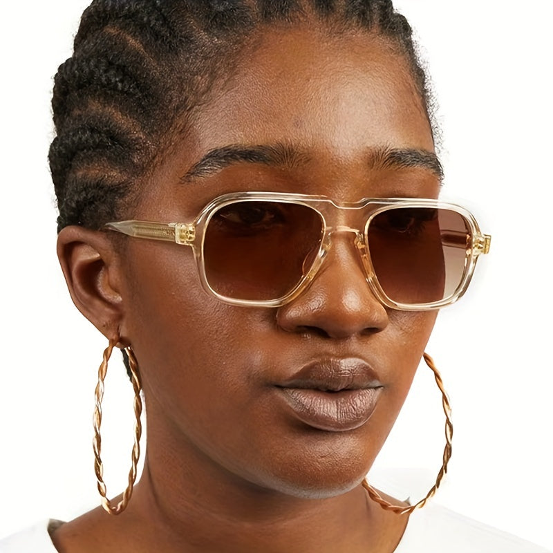Aviator Square Sunglasses Retro Gradient Glasses UV400