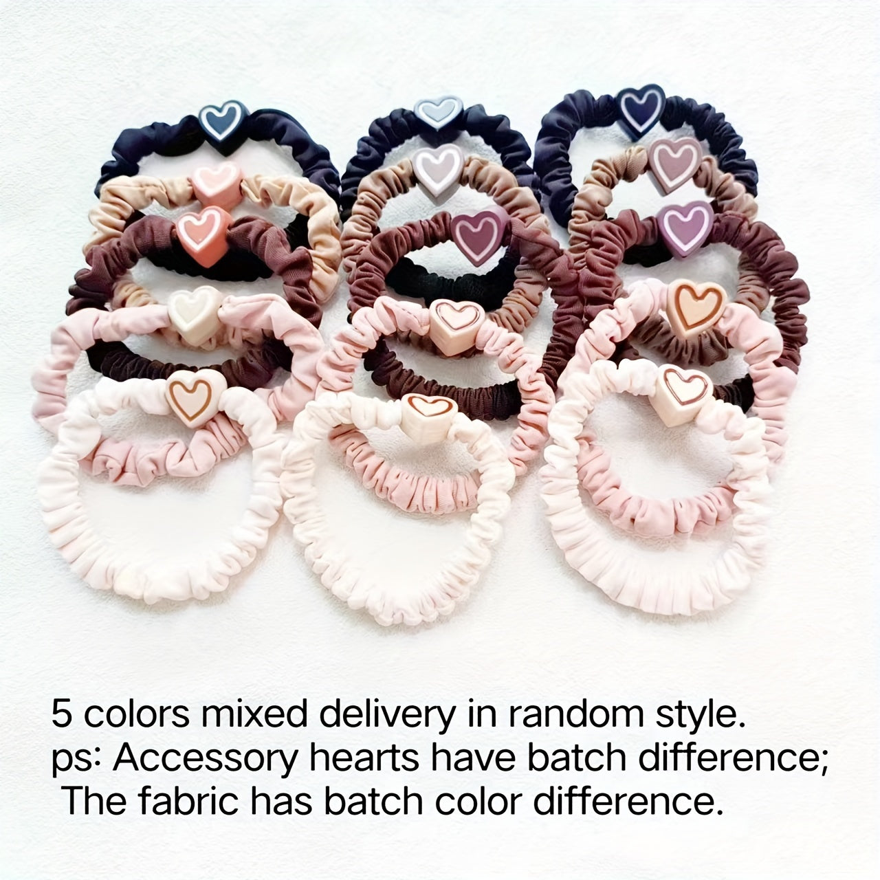 5 Pcs Love Hair Ties Elastic Band Headwear Mix