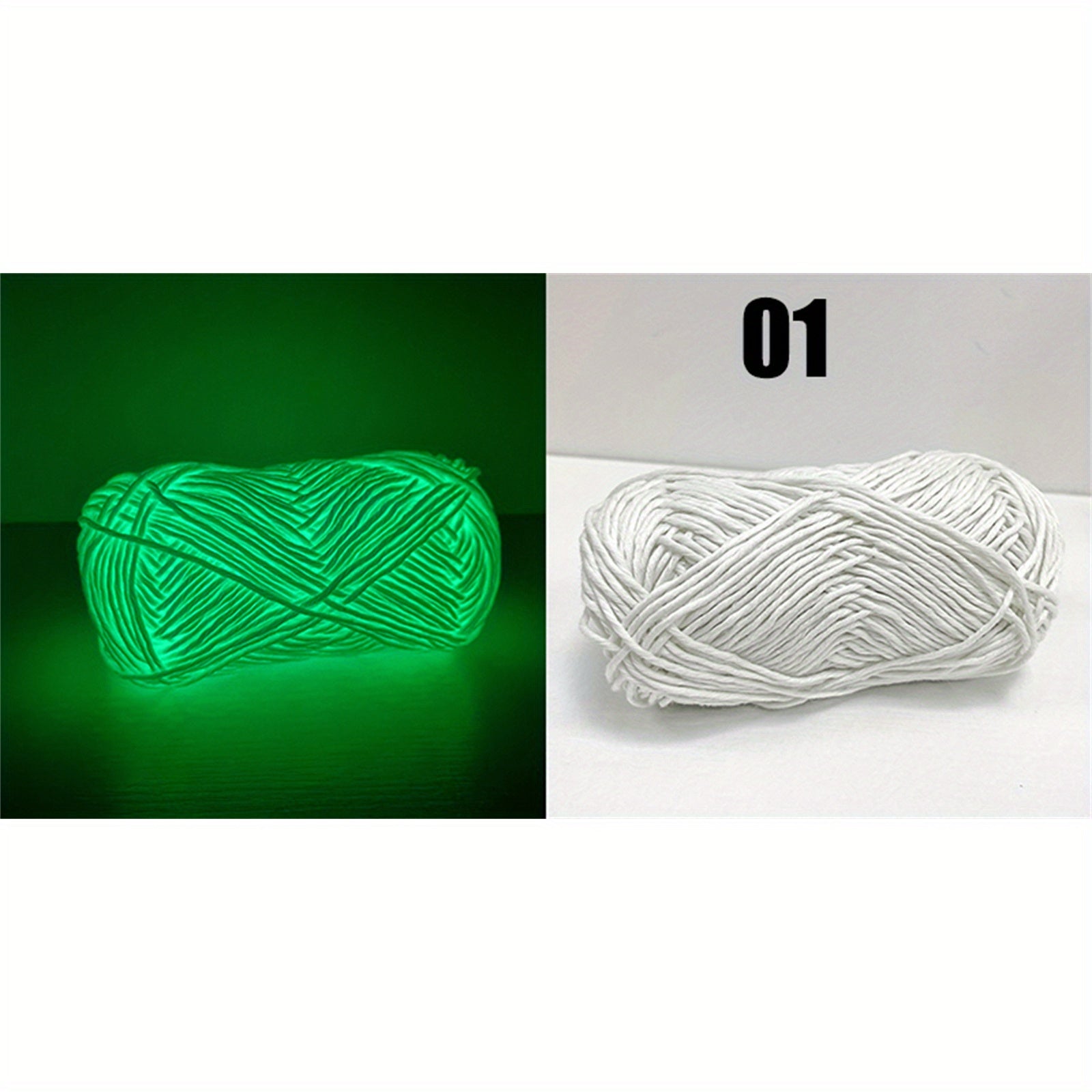 2 Skeins Glow In The Dark Yarn Polyester Luminous Glowing Yarn DIY Hand Knitting