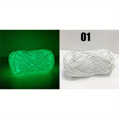 2 Skeins Glow In The Dark Yarn Polyester Luminous Glowing Yarn DIY Hand Knitting