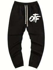 Men's Letter Print Joggers Casual Loose Fit Pants