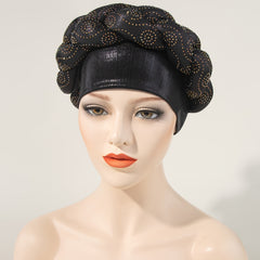 Twist Nail Bonnet Casual Turban Solid Women Headscarf Headwarp