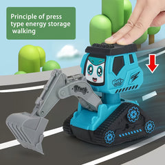 4pcs Inertia Engineering Vehicle Excavator Roller Bulldozer Set