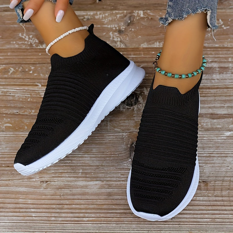Women's Platform Walking Shoes Mesh Knit Casual Tennis Shoes