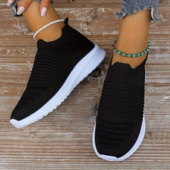 Women's Platform Walking Shoes Mesh Knit Casual Tennis Shoes