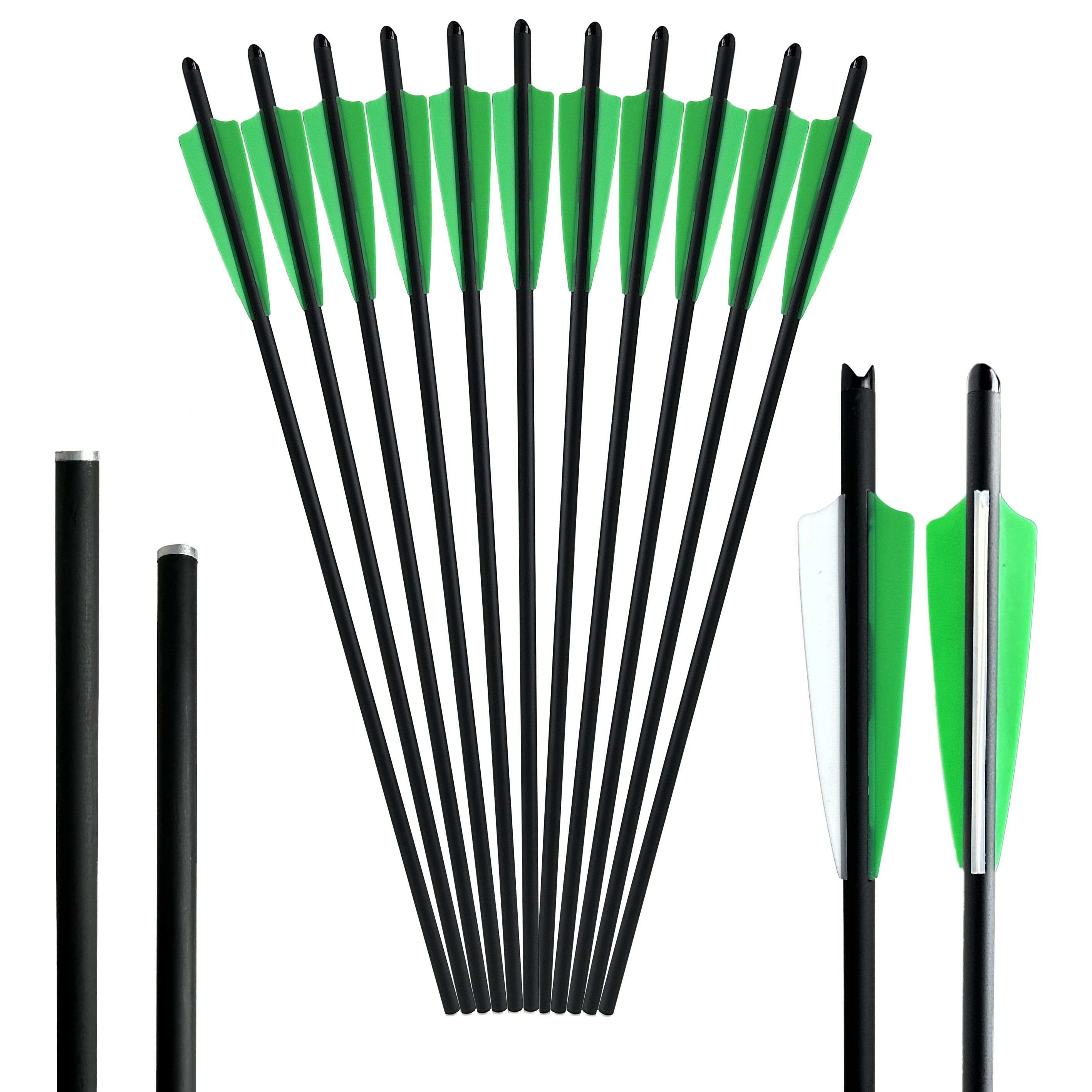 12pcs 16 inch Carbon Fiber Shield Feather Bowfishing Accessory