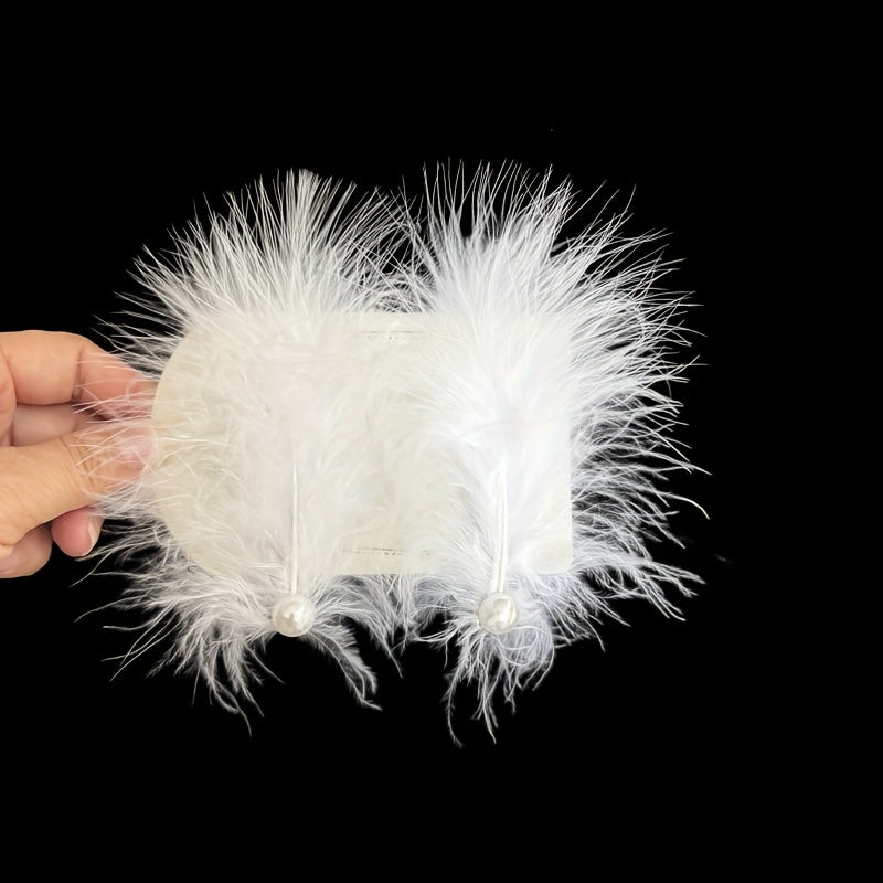 Feather Headband with Pearl Accents Fairy Theme