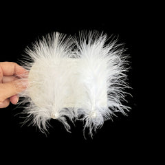 Feather Headband with Pearl Accents Fairy Theme